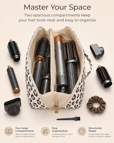 Hair Tool Travel Bag With Heat Resistant Mat, Large Capacity Hot Tool Bag & Hair Tool Organizer Bag for Curling Iron, Flat Iron, Hair Dryer, Hair Accessories Organizer, Travel Essentials for Women - Image 5
