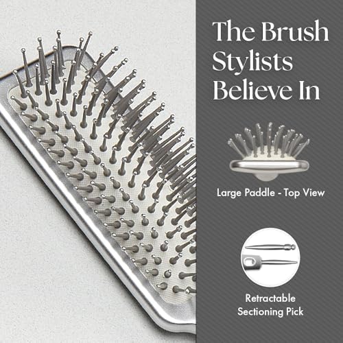 Olivia Garden Ceramic + Ion XL Pro Hair Brush - Paddle Brush for All Hair Types - Smooths and Adds Shine - Image 4
