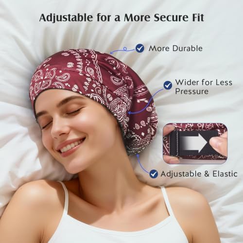 YFONG Silk Lined Bonnet for Sleeping Women Men, 22 Momme Mulberry Sleep Cap - Image 4