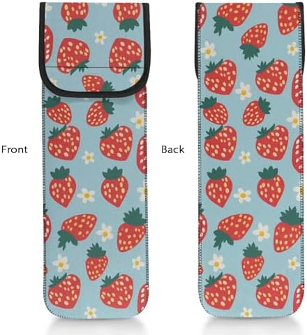 ZOUTAIRONG Strawberry Curling Iron Cover Bag Heat Resistant Neoprene Universal Curling Iron Cover Sleeve Flat Iron Curling Wand Travel Case Pouch for Travel, Gym, or Home, 15 x 5 Inches - Image 5