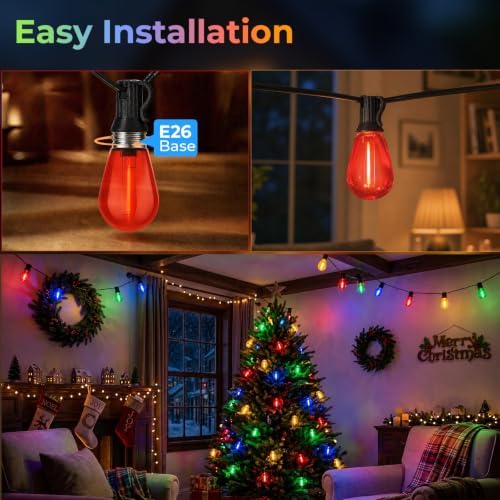 GvvooHome Colored Light Bulbs 24 Pack, S14 Bulbs for Outdoor String Lights - Image 7