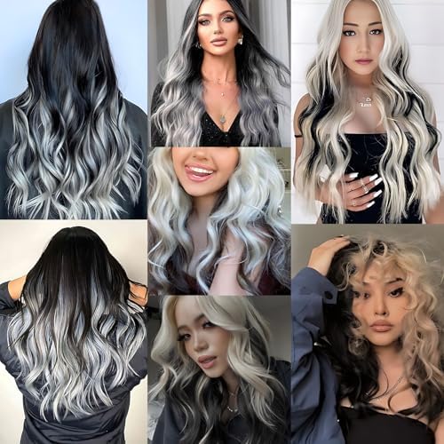 10 PCS Black Curly Wavy Clip-in Synthetic Hair Extensions for Women,17 Inch - Image 6