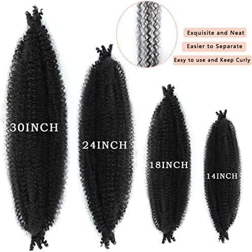 14 Inch Pre-Separated Springy Afro Twist Hair 8 Packs Black Pre-Fluffy Natural Curls are Perfect for Marley Crochet Hair Suitable for Black Women (1B#, 14 Inch (Pack of 8)) - Image 6