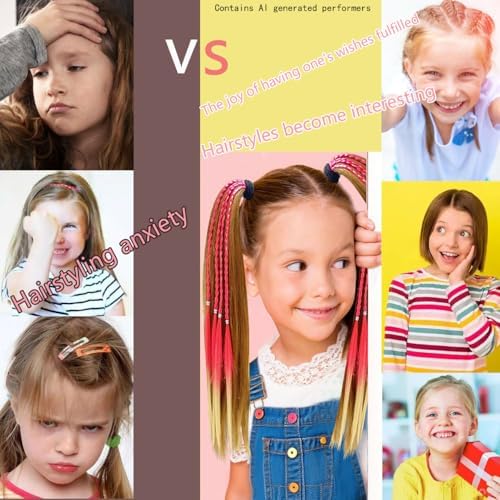 Girl hair accessories, children's colorful braided hair extensions - Image 5