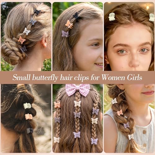 SUMAJU 80Pcs 0.6In Mini Butterfly Hair Claw Clips for Women Girls Barrettes - Image 6