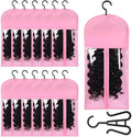 12 PCS Dustproof Portable Wig Storage Bags with Hanger for Hair Extensions 60cm x 30cm, Wig Bags Storage with Hanger, Wig Storage(Pink) by KneysanMakeYourLifeBetter