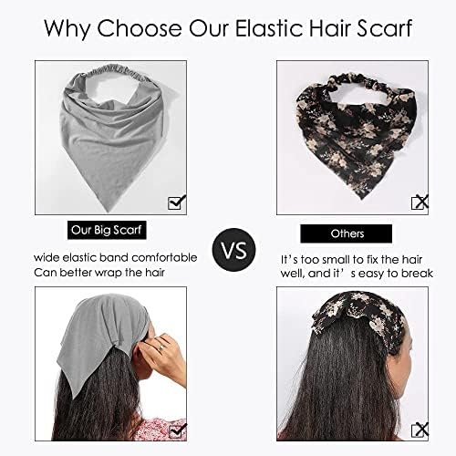Vercret Hair Scarf Headband for Women,Boho Bandana Pretied Elastic Kerchief - Image 2