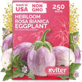 250 Rosa Bianca Heirloom Eggplant Seeds for Planting, Solanum Melongena by KVITER