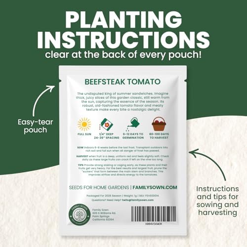 Beefsteak Tomato Seeds – Over 400 Premium Heirloom Seeds for Planting for the 2026 Season – Juicy, Flavor-Rich Garden Favorite – 1 Gram Pouch - Image 3
