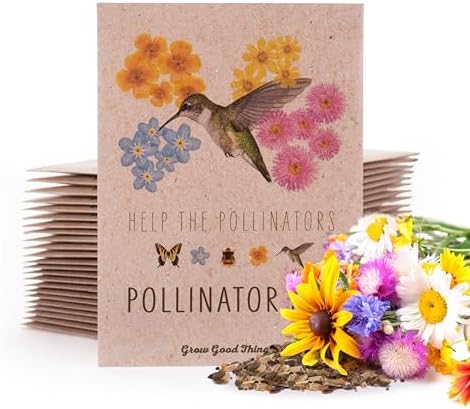Bentley Wildflower Mix, Pre Filled Hummingbird Packets, 25 Annual Flower Packs, Perfect Eco-Friendly Gift for DIY Gardeners or New Homeowners, Non GMO Seeds by OfficialBentleySeedProducts
