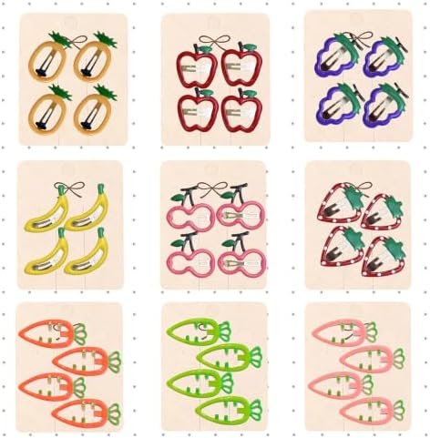 (36 Pcs) Super Cute Girls Hairpin, Mini Size Fruit Pineapple Carrot Strawberry Apple Banana Cherry Hairpin Baby Girl Hair Clips Decoration Salon Hairstyle Hairdressing for Little Kids or Doll-Mix 4 by Unknown