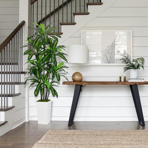 ASTIDY Artificial Plant 6FT Dracaena Fake Tree with White Tall Planter - Image 3
