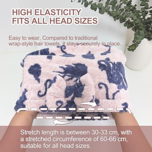 Jseng 3Packs Microfiber Hair Towel for Women - Quick-Drying, Super Absorbent Hair Wrap with Bow Design, Soft Hair Towel Turban for Curly Long Wet Hair - Image 3