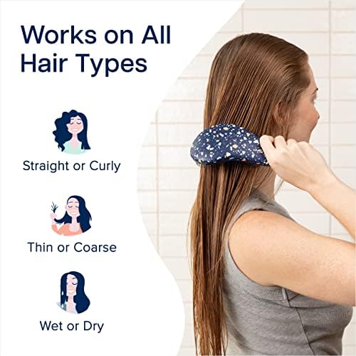 Crave Naturals Glide Thru Detangling Hair Brushes for Women - Detangler Brush for Curly or Straight, Wet or Dry Hair - Gentle on Tangles Comb - 7.5x3-Inch, Turquoise and Terrazzo (Pack of 2) - Image 4