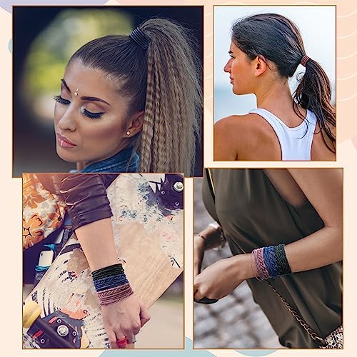 KANPRINCESS Hair Ties For Girls and Women, Boho Hair Ties Set of 12, Elastic Hair Bands, Hair Tie Bracelet, Ponytail Holders for Daily Life, Sport, Cooking, Working - Image 5