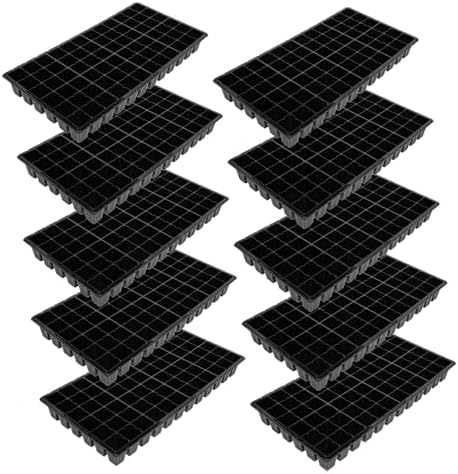 SUNPACK 21" x 11" Extra Strength 72-Cell Square Insert, Black, 2.5" (Pack of 10) - Ideal for Greenhouses or Indoor Gardening - Holds Up to 72 Different Seeds by SUNPACK