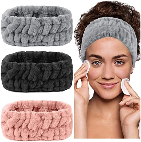 LAPOHI 3 Pack Microfiber Towel Headbands for Washing Face, Facial Headbands Makeup Headband Spa Headband Skincare Headband Fash Wash Headband for Women and Girls by LAPOHI
