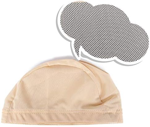ZQIAN BEAUTY Mesh Dome Caps For Wig 6 Pcs Stretchable Beige Mesh Dome Wig Cap Breathable Spandex Wig Caps For Making Wigs (6 Pcs, Beige, M) - Image 3