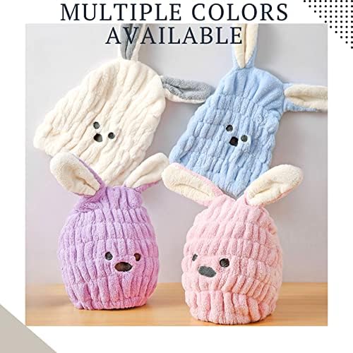 Hair Towel Wrap for Kids, Bunny Toddler Dry Head Cap Absorbent Quick - Image 5