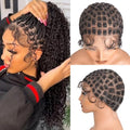 Braided Wig Cap With Baby Hair Crochet Wig Cap For Crochet Braids Hair Glueless Double Full Hd Lace Wig Caps For Black Women(#1B Black,123 Sections) by SunteficHair