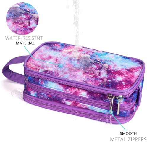Galaxy-Purple Travel Toiletry Bag, Waterproof Hanging Wash Bag Toiletries for Girls, Kid - Image 4