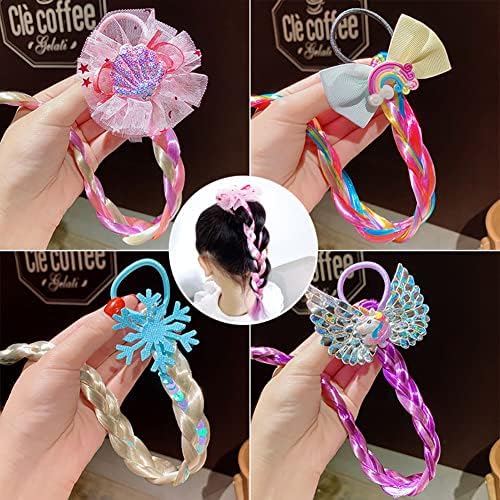 10Pcs Long Braided Wigs Princess Hairpiece Wig Braid Girls Cosplay Headband Hair Dess up Costume Accessories for Girls (C) - Image 6