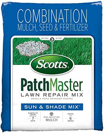 Scotts PatchMaster Lawn Repair Mix Sun + Shade Mix, Combination Grass Seed, Fertilizer, and Mulch, 4.75 lbs. by Unknown