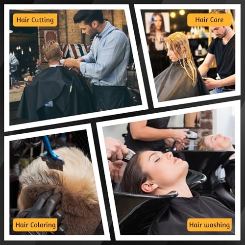 SHENLIU 12 Pcs Black Hair Cape, Large Hair Cutting Salon Cape 59 x 47 Inch - Image 6