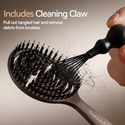 Travel Boar Bristle Hair Brush, Mini Small Pocket Hairbrush For Women Kids - Image 3
