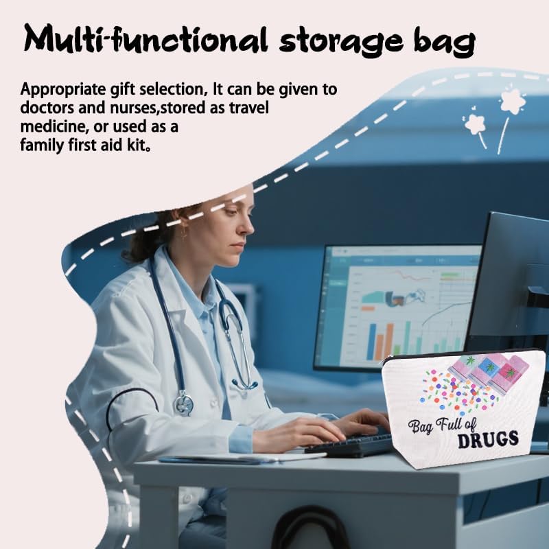 Medicine Drug Bags for Travel Pharmacy Birthday Christmas Gifts for Pharmacist Nurse Female Nursing Students Doctor Pouch Medical Patient Bag Med Physician Practitioner Accessories Bag Gifts for Women - Image 4