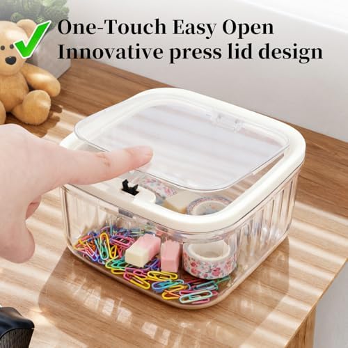 THMINS Hair Accessories Organizer for Girls, Small Plastic Storage Box - Image 3