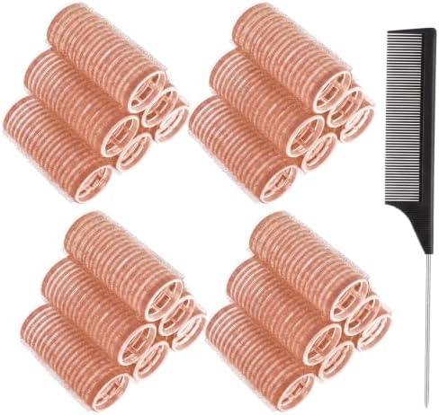 24 Pcs Self-Grip Small Hair Rollers Curlers Set, 25 mm, Brown by obeobyhairaccessories