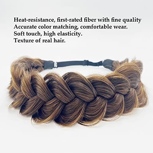 Synthetic Hair Braided Headband Classic Wide Strands Wedding Disorderly Fluffy Braids Wig Band Women Beauty Accessory - Image 4