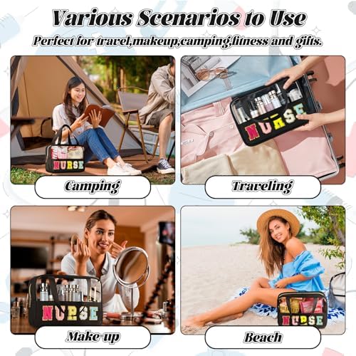 BuyCard Nurse Gift Chenille Letter Bags Clear Makeup Bag for Travel - Image 5