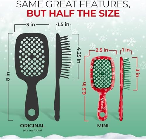 UNbrush Mini Holiday Hair Brush for Pain-Free Brushing On All Wet/Dry Hair Types - Image 4