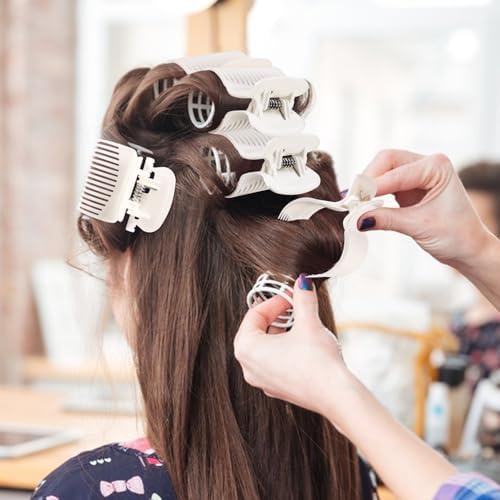 20 Pcs Hot Roller Clips for Hair, Curler Claw Clip for Women Hair Section Styling (White, 2inch) - Image 6