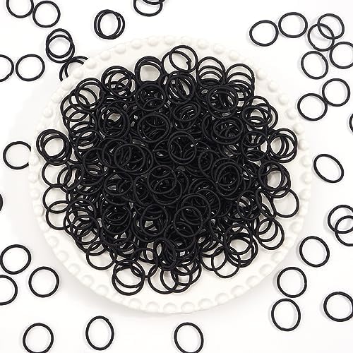CÉLLOT 360PCS Black Elastic Hair Ties,2cm in Diameter No Crease Finger Rubber Hair Elastics,Small Thin Hair Ponytail Holders Hair Accessories for Women Girls Toddlers Kids - Image 4