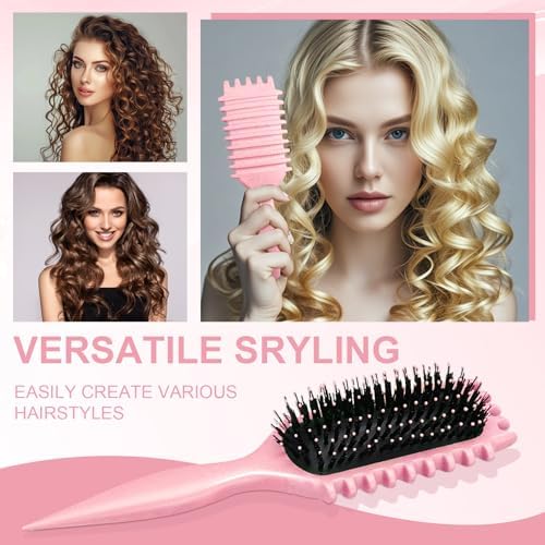 Candy Brush,Curly Hair Brush,Curl Defining Brush,Shaping and Defining Curls for Women Hair Brush for Combing and Shaping,Reduce Pulling and Curl Separation For Defined Curls(pink) - Image 3