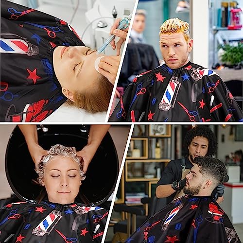 FEBSNOW Barber Cape Professional Hair Cutting Cape with Neck Duster Brush - Image 6