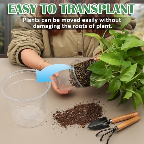 30 Pack 7/6/5/4/3 Inch Clear Nursery Pots for Plants, Flexible Plastic Plant Pots with Drainage Holes, Transparent Seed Starter Pots Variety Pack for Succulents, Seedlings, Flowers, Vegetable - Image 5