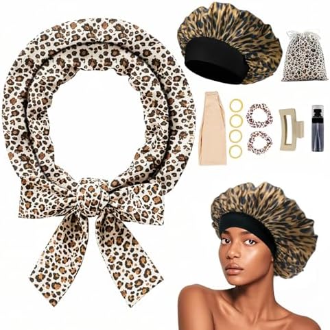 Heatless Curls Overnight Headband, 70'' No Heat Hair Curlers with Hair Bonnet for Sleeping, Leopard by Yampahpa%E2%80%94ShineYourLife