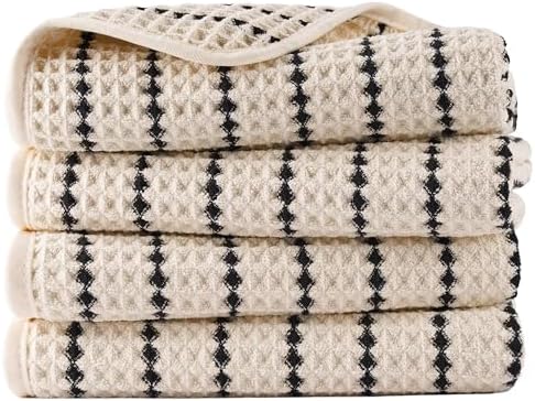 POLYTE 430 GSM Poly Blend Microfiber Quick Dry Waffle Hand Towel, 16x30 in by Polyte