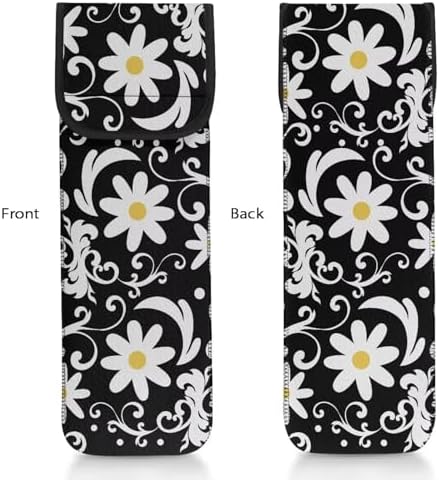 Flashideas Daisy Print Flat Iron Case Curling Iron Organizers and Storage with Pocket Heat Resistant Neoprene Curling Iron Holder Universal Curling Iron Cover Sleeve Hot Tools Travel Bag - Image 7