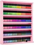 Wood Nail Polish Rack, 6 Tiers Nail Polish Storage & Display Shelf (Pink) by Kikihouse