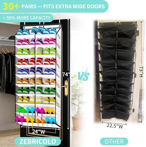 Shoe Rack for Door, Over Door Shoe Organizer for Closet - Image 2