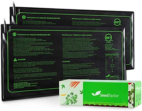 MET Certified 2 Pack Seedling Heat Mat, Seedfactor Waterproof Durable Germination Station Heat Mat, Warm Hydroponic Heating Pad for Indoor Home Gardening Seed Starter(10" X 20") by Seedfactor