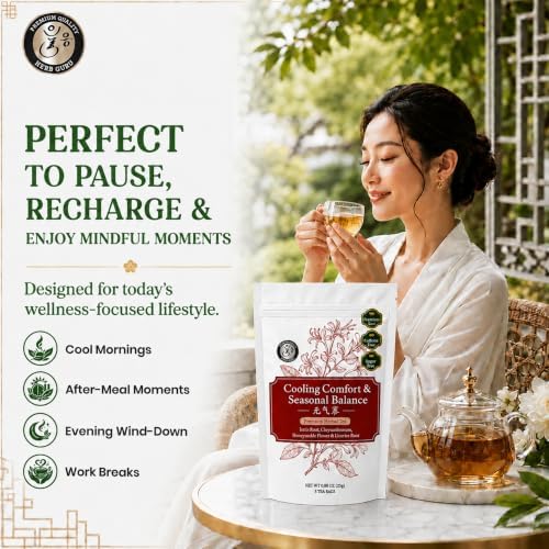 Herb Guru Herbal Tea, Cooling Comfort Chrysanthemum, 5 Bags (50 Cups) - Image 4