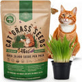 Cat Grass Seeds Mix - 20,800 Non-GMO Heirloom Seeds for Cats & Pets, 16 oz Pack for Growing Fresh Barley, Oat, Rye & Wheat Grass Seeds for Planting, Indoor Plants, Hairball Remedy by OrganoRepublic