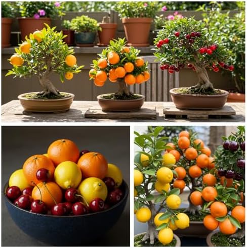 150+ Dwarf Bonsai Fruit Tree Seeds for Planting, 50+ Lemon Tree Seeds /50+ Cherry Tree Seeds /50+ Orange Tree Seeds (3 Variety Individual Packs) - Image 2