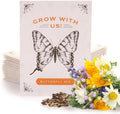 Bentley Seeds Grow with Us Pre Filled Butterfly Mix Seed Packets - 25 Individual Assortment Butterfly Mix Seed Packs for Party Favors Non-GMO Eco-Friendly Summer to Fall Gift - Outdoor Garden Seeds by OfficialBentleySeedProducts